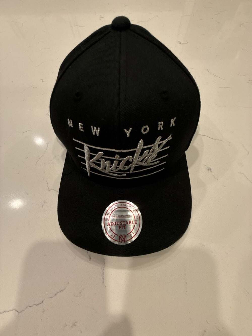 Mitchell & Ness New York Knicks Script Snapback Hat Black